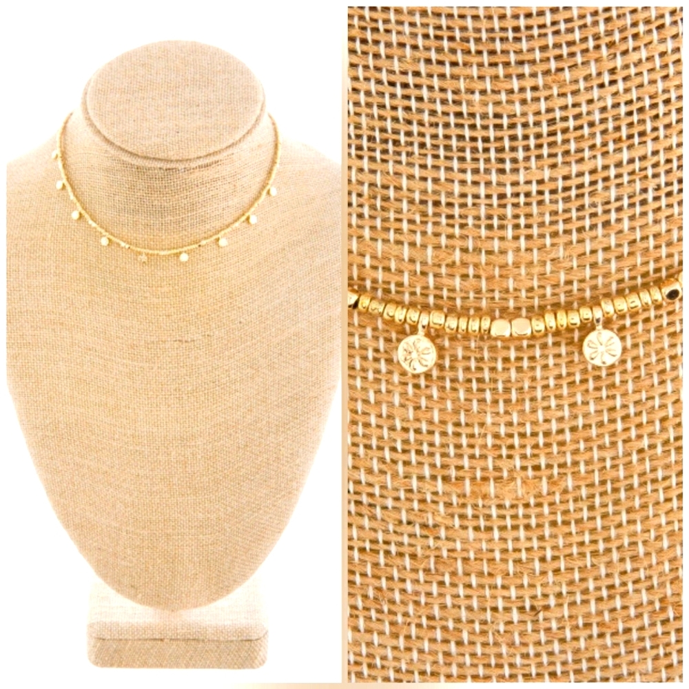 Charm Beaded Necklace - Gold Plated